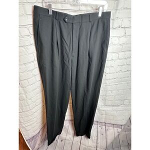 Armani  Black‎ Dress Pants Pleated Career Trousers Mens Size  42X31